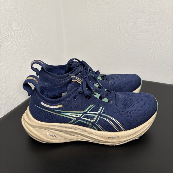 Asics Gel-Nimbus 26 Shoes Womens Size 7.5 Blue Running Sneakers Athletic - Picture 2 of 9